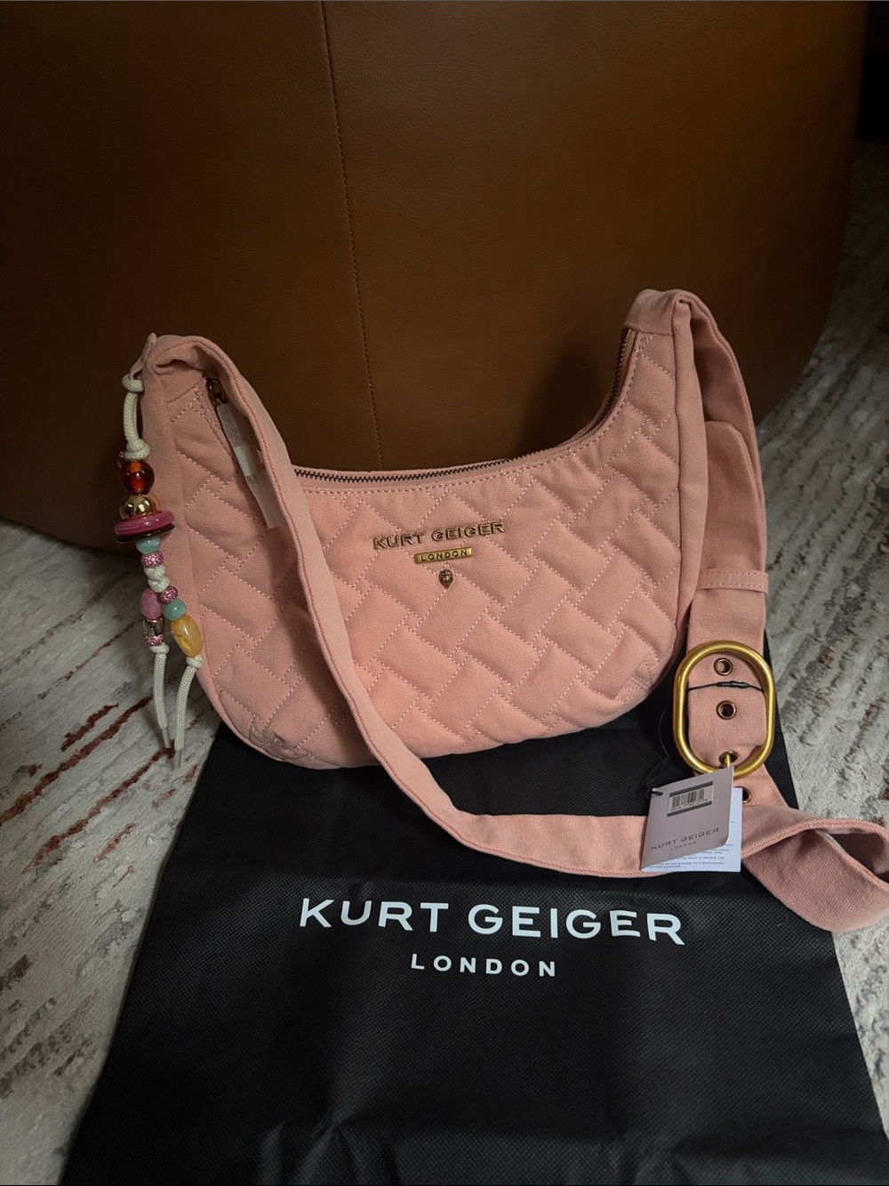 Kurt Geiger pink angel hobo shoulder bag new with tags